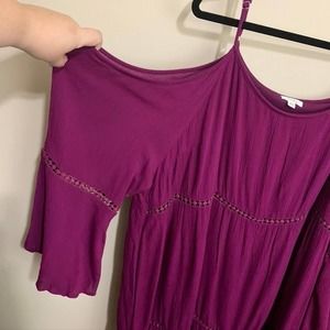 Pinky Magenta Top Cut Out Lace Cold Shoulder
